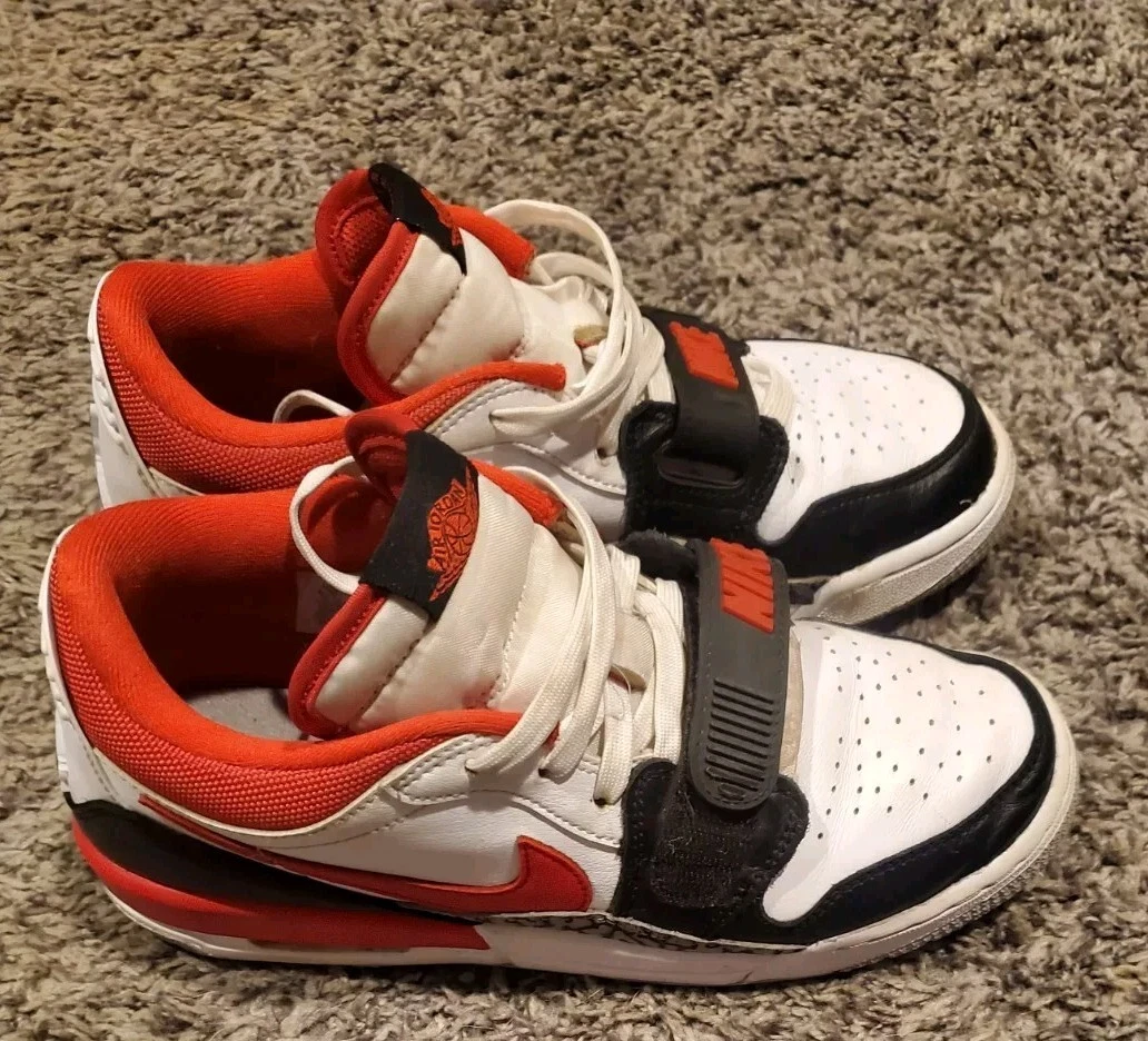 Nike Air Jordan Legacy sneakers basse rosse nere e bianche CD9054 160 taglia 6 5