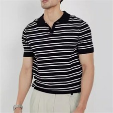 Men's Short Sleeve Slim Fit Polo Shirts Knitted Shirts Casual Golf Shirt