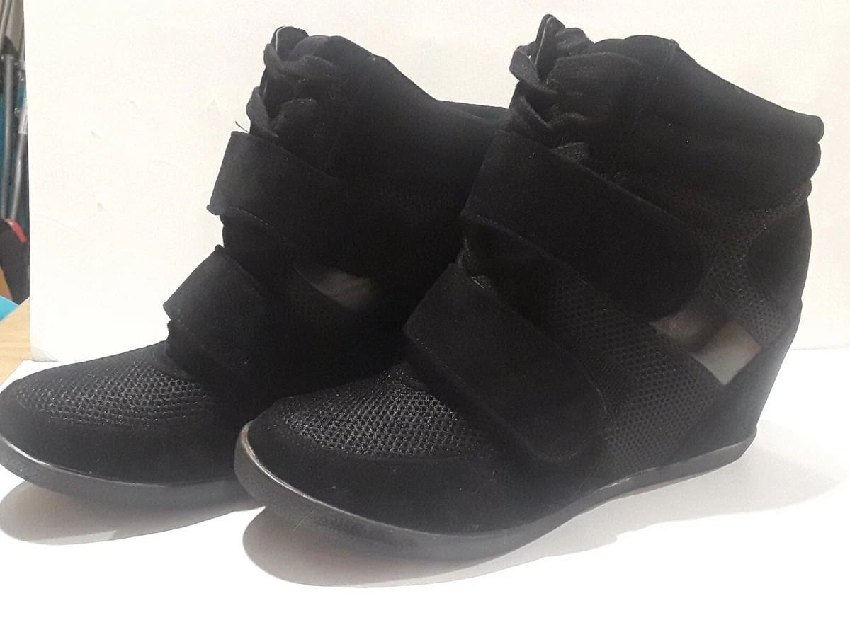 Womens Sneaker Heels All Black By WANTED