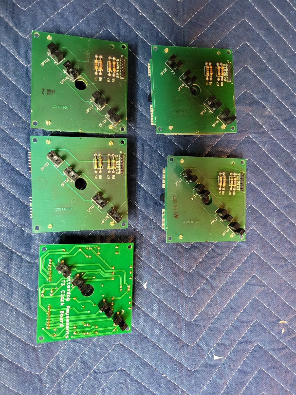 Lot of 5 Twilight Zone Pinball machine clock boards Parts/Repair