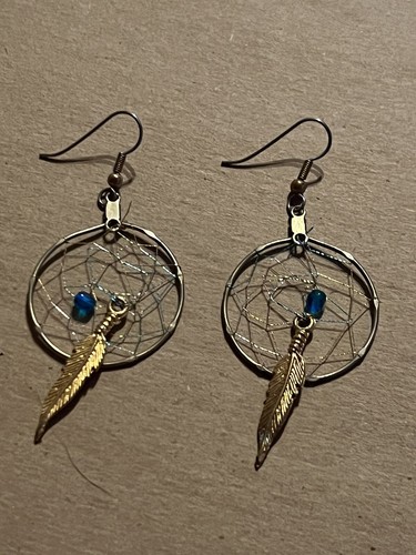 Vtg Native American Dream Catcher Earrings