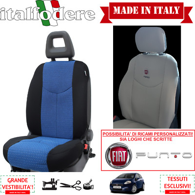 Coprisedili Anteriori Per Fiat 500 Dal 2007 - In Cotone Accoppiato, Colore Rosso/panna, Made In Italy, Eleganti E Resistenti