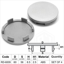 Wheel center caps centre universal alloy rim plastic 4x hub cap 56 - 60 no badge