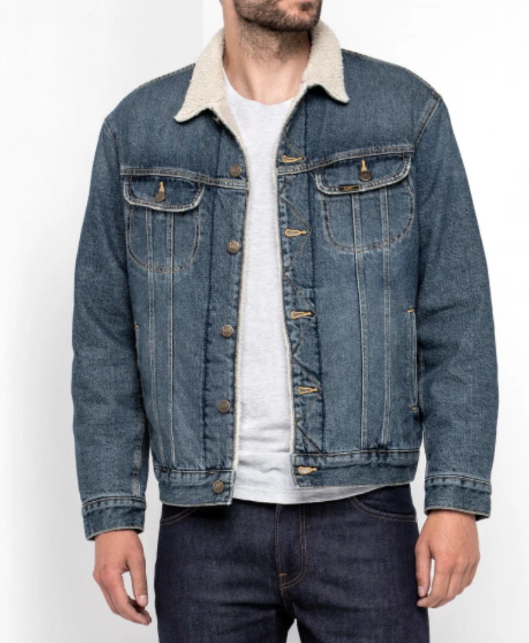 Lee jacket mens Rider sherpa denim Vintage worn FACTORY SECONDS