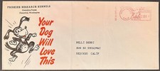 Cubierta publicitaria US Meter (15606) Hollywood, CA Friskies Research Kennels *d