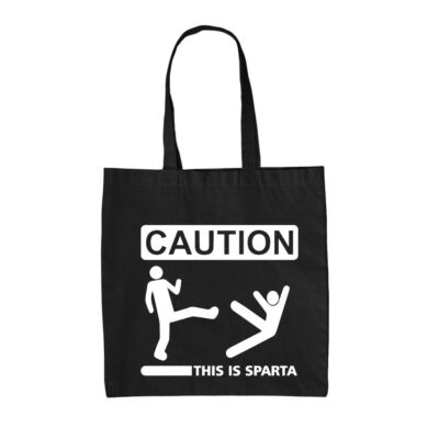 Achtung This Is Sparta - Canvas Tragetasche - Schild Spartans Film 300 Zitat