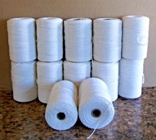 12 Natural Spools 8/4 Poly/Cotton Loom Weaving Rag Rug Carpet Warp Yarn String