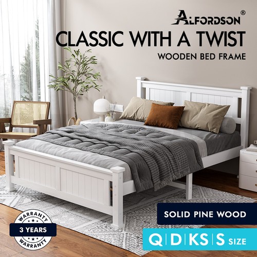 ALFORDSON Bed Frame Queen Double King Single Size Wooden Mattress Base Arne eBay