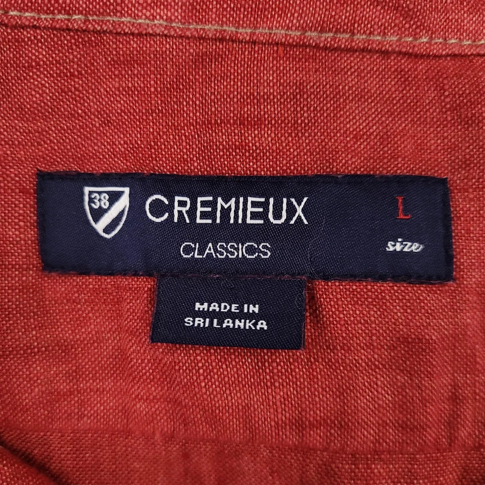 Daniel Cremieux Shirt Bundle Mens Large Red Blue Linen Short Sleeve Resort Beach - Image 4 of 4