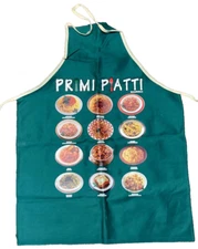 Italian First Pasta Courses Kitchen Apron, 100% Cotton, Made in Italy