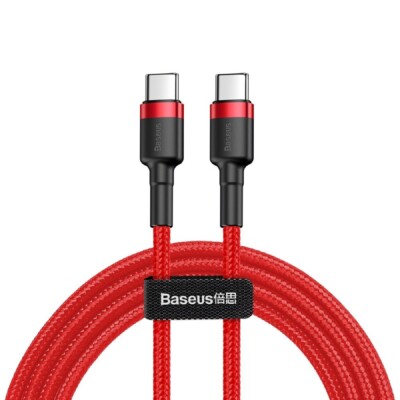 Baseus Ladekabel USB-C zu USB-C PD Kabel   2M Nylonkabel Rot