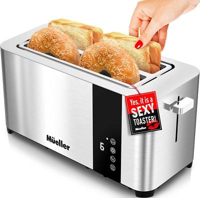 4 Slice Ultratoast Full Stainless Steel Toaster w/ Removable Tray & LED Display