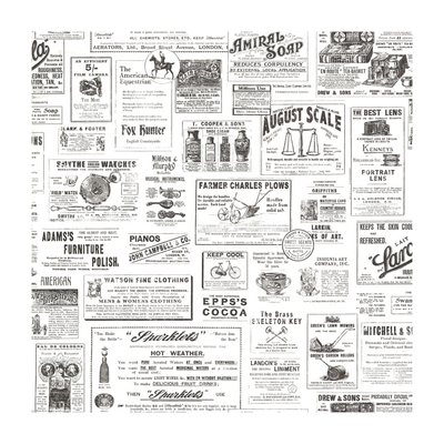 Chesapeake Adamstown Ivory Vintage Newspaper Easy Walls Wallpaper 3115-64272