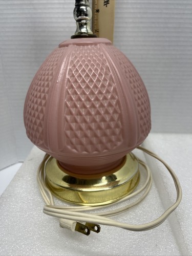 Vintage Leviton Pink Glass Lamp 14" Tall - Tested Works - Picture 3 of 7