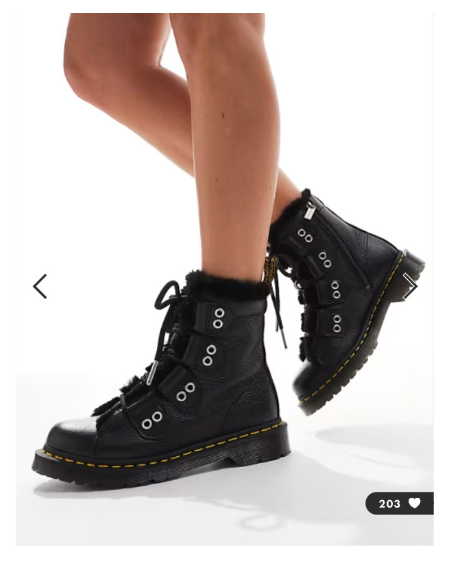 DR. MARTENS 1460 GHILLIE FAUX FUR LINED LEATHER BOOTS MSRP$210 SUPER COMFY& WARM