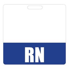 RN Badge Buddy Blue - Horizontal Heavy Duty Badge Tags for Resident Nurses - ...