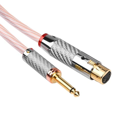 Paar OCC Silber gemischt Hifi TRS 6,35mm Stecker auf 3 Pin XLR Kabel Audio 12 Stränge - Bild 12 von 16