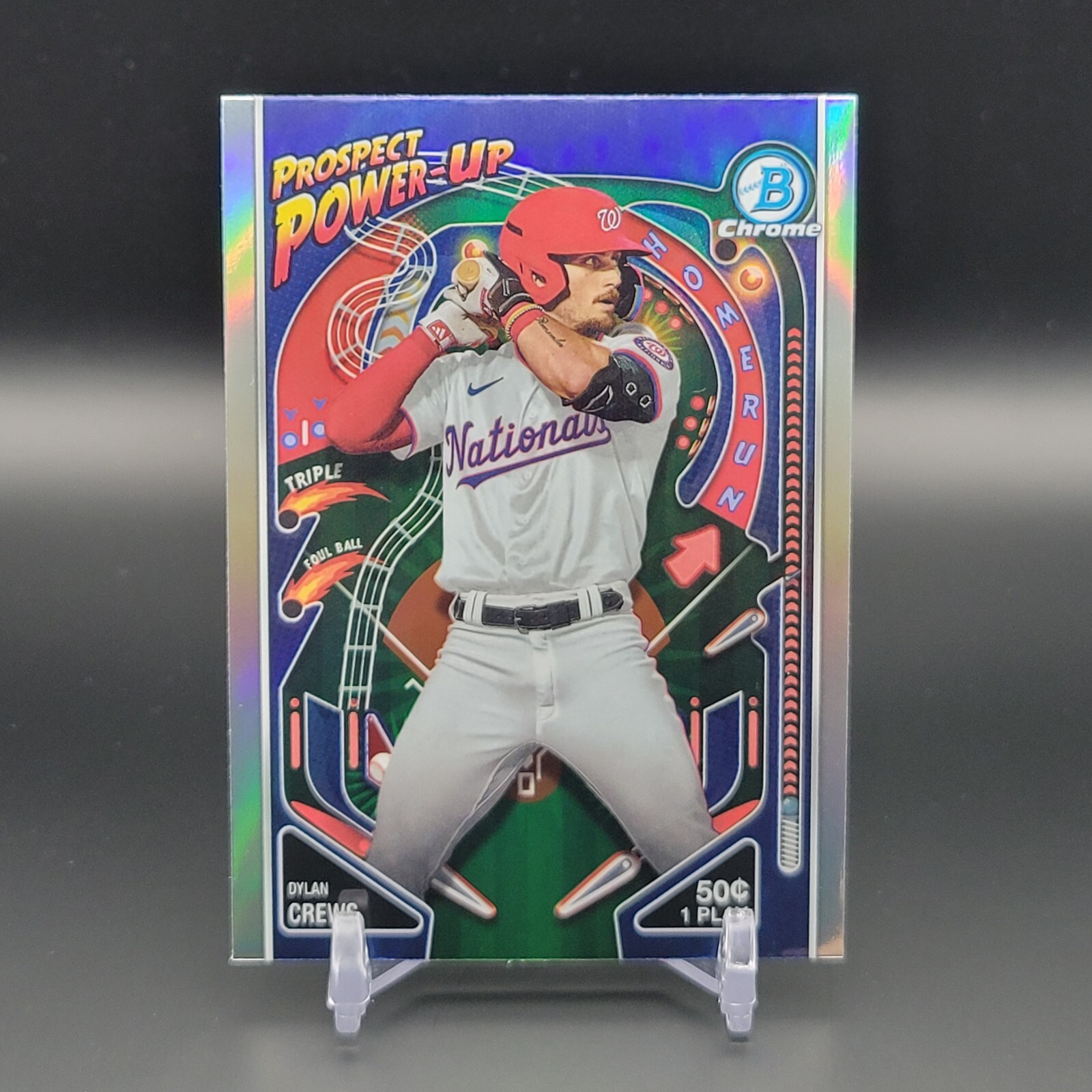 Dylan Crews 2024 Bowman Chrome Prospect Power-Up PP-10 Nationals Baseball Card