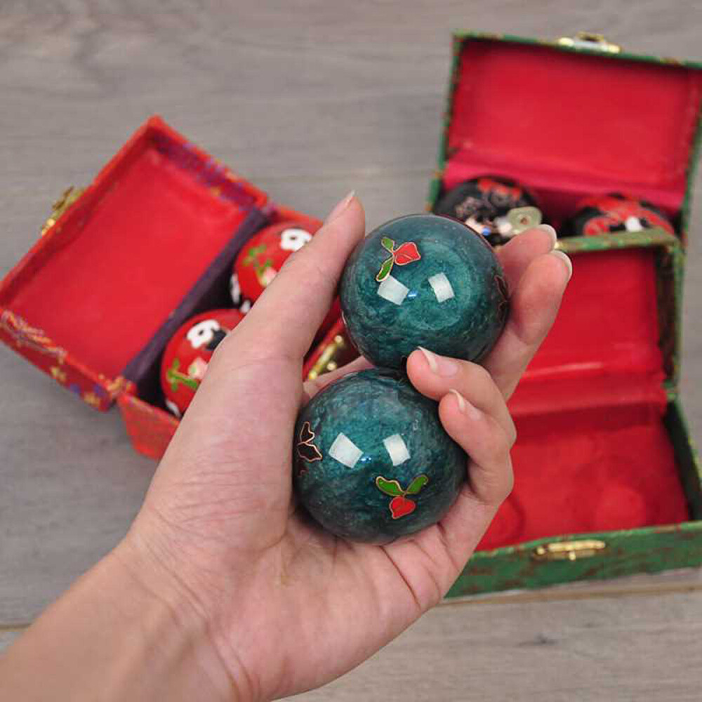 Chinese Baoding Balls Exercise for Hands Massage Cloisonne Tool eBay