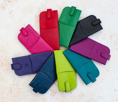 Prime Hide Soft Leather Single Brillenetui - Slim Farbwahl