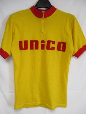 Maillot cycliste vintage UNICO jaune jersey trikot camiseta