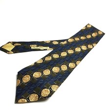 Omaggio By Robert Talbott Necktie Blue Gold Geometric 100 Silk