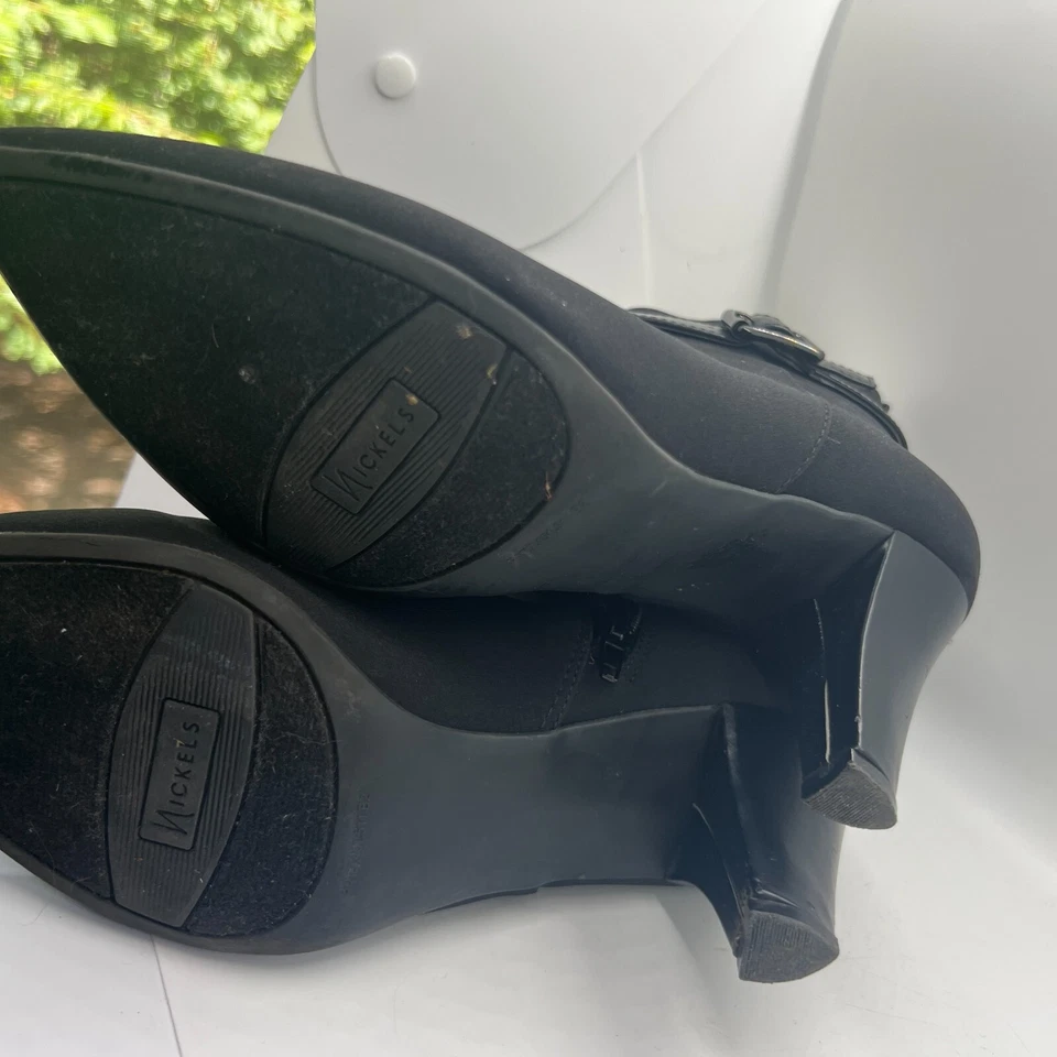 Nickels Henny Botín 3" Tacones Cremallera Lateral Suelas Flexibles Mujer Talla 10 EE. UU. Negro Foto 3 de 4