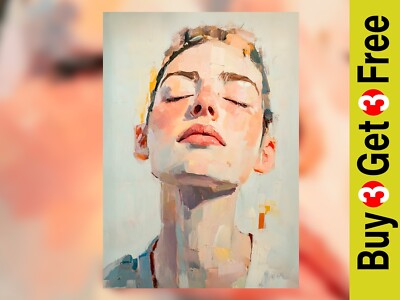 Serene Female Gaze 5''x7'' Druck auf mattem Papier | Emotionale moderne Kunst
