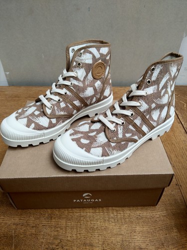 Baskets PATAUGAS Taille 38 - Couleur Blanche & Marron, Neuves Avec Boîte