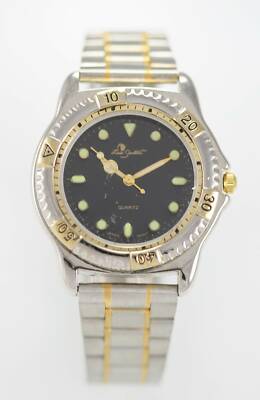 Luis Santini Herren Armbanduhr Schwarz Wasser Res Edelstahl Silber Gold Batt