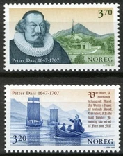 Norway 1997, NK 1314-15, Petter Dass (1647-1707) Poet set VF MNH, Mi 1267-68 2€