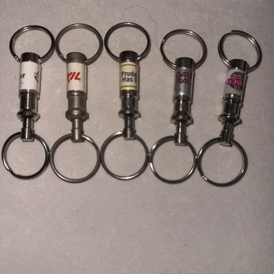 Lot of 5 Pull Apart Quick Release Keychain Key Rings Advertising Lot