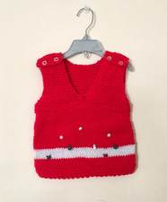 Hand Knitted Vest for Hollidays, Cozy Vest With Button Closure