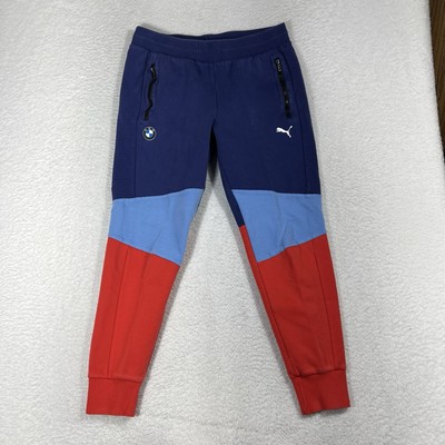 Puma Sweatpants Mens L BMW Motorsport Track Pants Racing Jogger Zip Pocket Knit