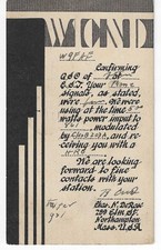 QSL 1935 Northhampton MA     radio  card