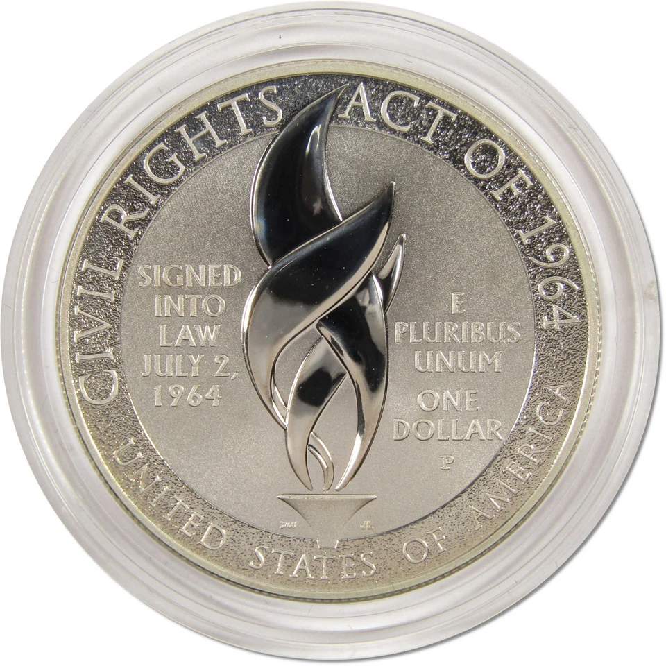Civil Rights Act Commemorative Dollar 2014 P Proof Silver $1 OGP COA - Image 3 of 4