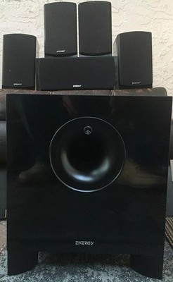 ENERGY SUBWOOFER WITH 5 PIECE CLASSIC 5.1 SATELLITE SPEAKERS ESW-8 - BLACK
