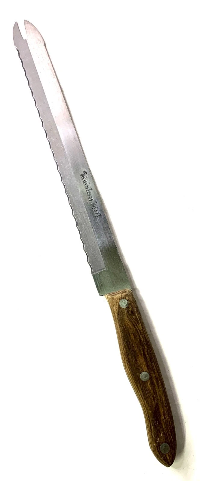 Olympia Japan Stainless Steel & Wood Handle Serrated Multi Purpose Bar Knife