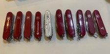 Lot Of 10 Victorinox Swiss Army Knives Various Models Red White Huntsmans (1W)