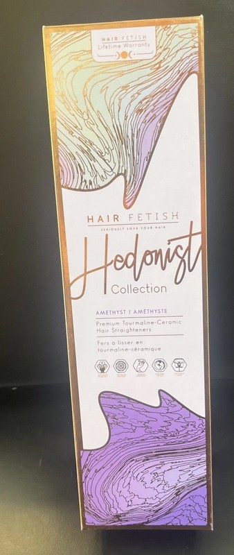 new in box hair fetish hedonist collection amethyst flat iron $150