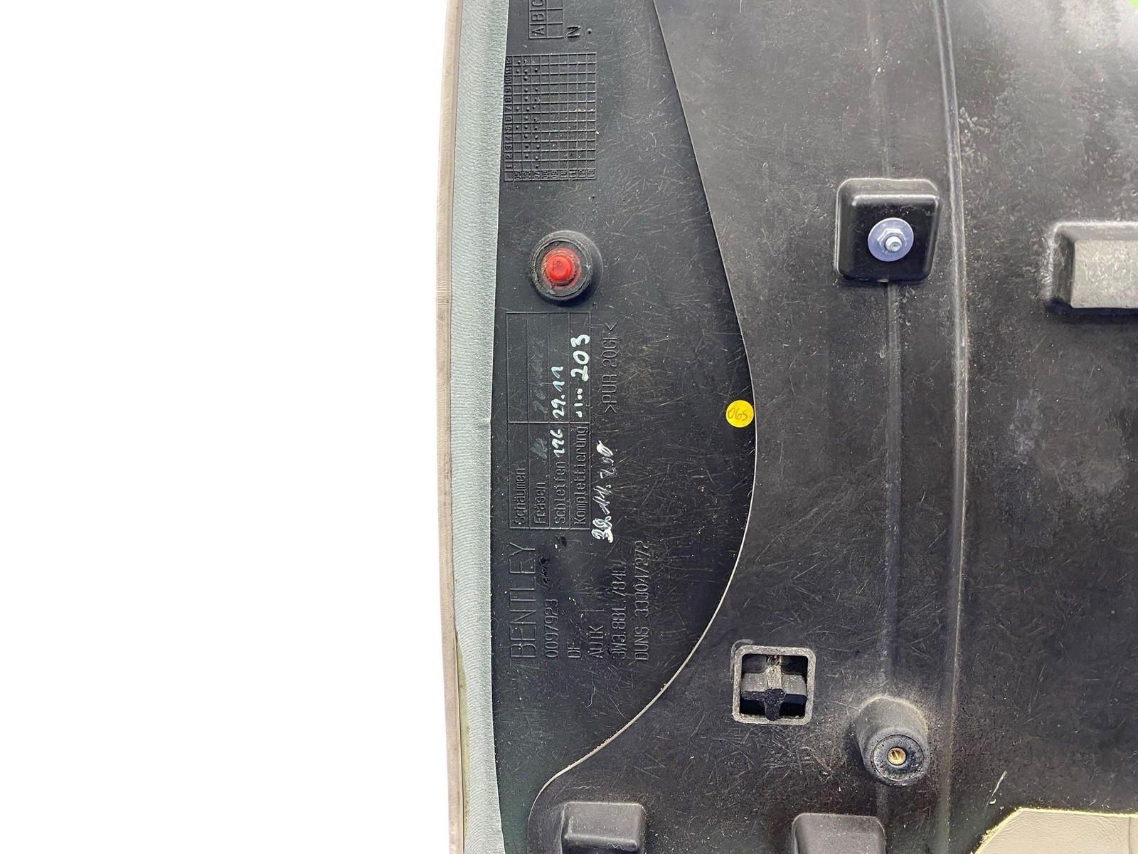 2006-2011 BENTLEY CONTINENTAL GTC GT FRONT RIGHT SEAT BACKING COVER PANEL *NOTE*