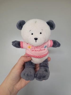 Party Paws K2 Gift Co Ltd entzückendes kleines grau & weißes PANDA weiches Plüschtier 5 Zoll