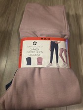 Tuff Athletics youth girls 2 pack Fleece lined Leggings Medium 10/12 Blue/Rose