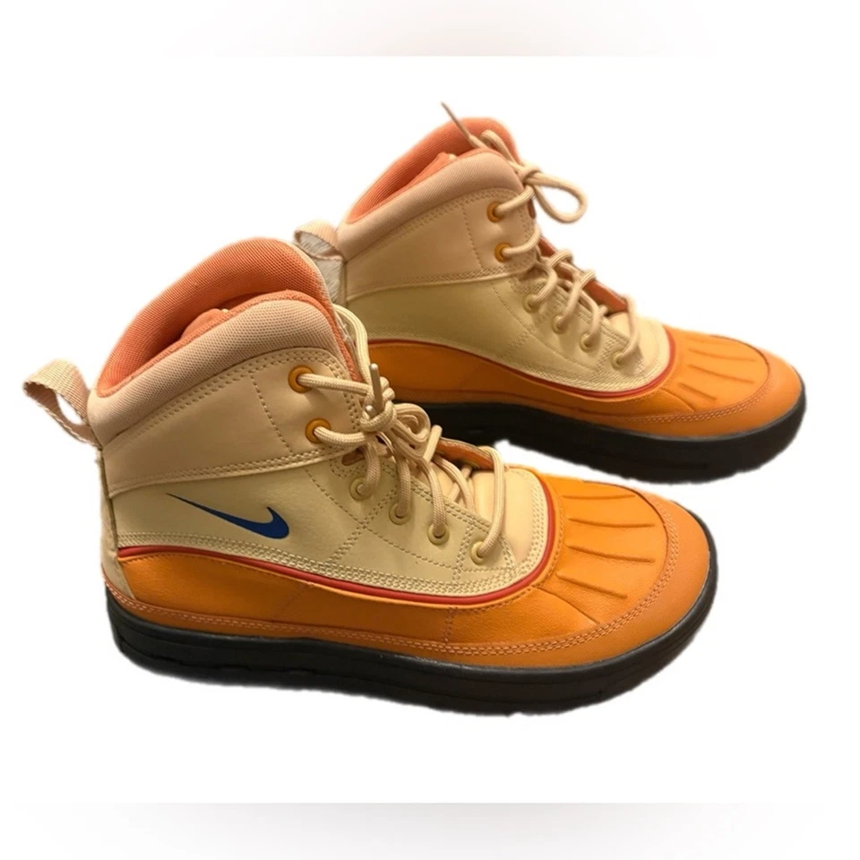 Nike Cream and Orange High-Tops with Blue Swoosh - Image 2 of 4