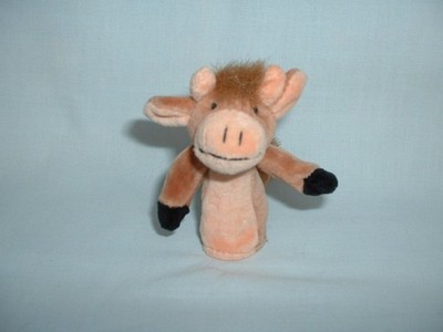 JELLYCAT 3 Zoll BRAUNE KUH Fingerpuppe kuschelig weiches Plüschtier STIER/1999/BAUERNTIER