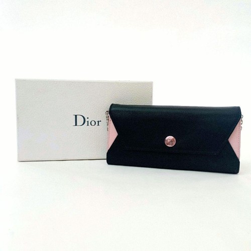 Christian Dior Chain Wallet Long Black Used From Japan