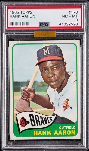1965 TOPPS #170 HANK AARON PSA 8 MBA GOLD DIAMOND