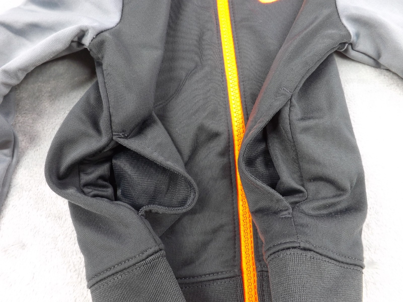 SACAI X NIKE Giacca Nike ragazzo taglia 2T bambino grigio arancione zip tasche basta fare grafica