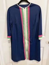VTG 60s Gossard Artemis Robe Sz Small 100 Nylon Colorful Pink Green Stripe
