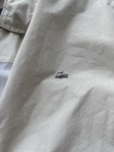 Mens Harrington Lacoste Jacket, Size XXL, Cream, Metal Logo - Picture 2 of 4
